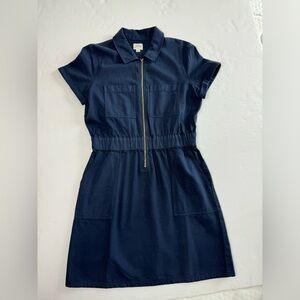 J Crew zip-front romper with skirt, size 6